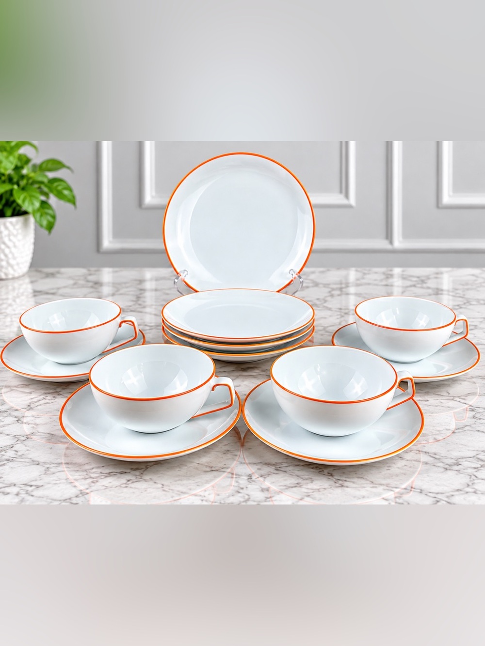 Rosenthal TAC I Gropius 12-Piece Porcelain Tea Dessert Set for 4